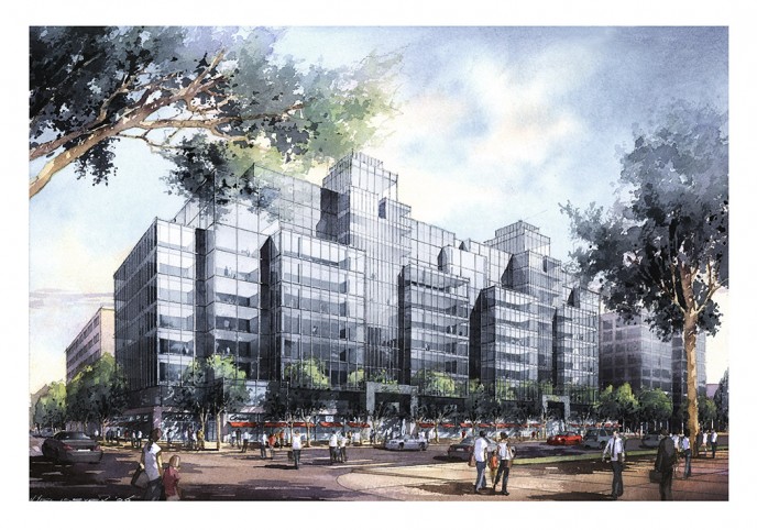 Watercolor architectural rendering Vladislav Yeliseyev