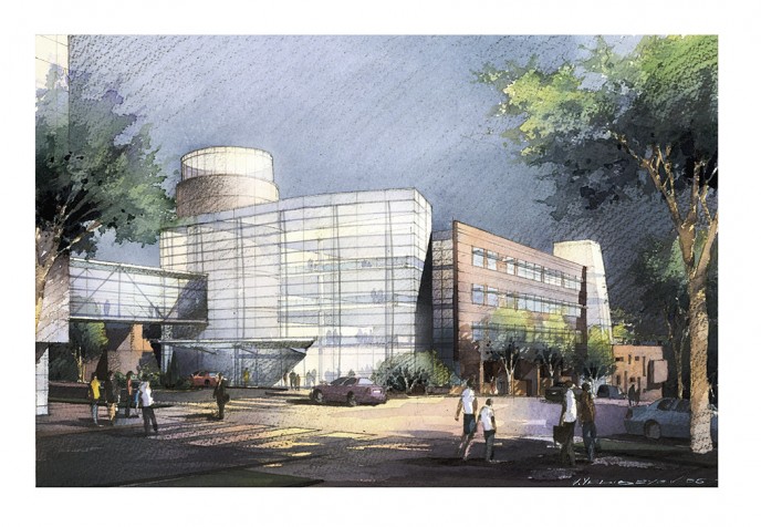 Watercolor architectural rendering Vladislav Yeliseyev