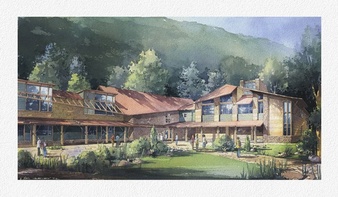 Watercolor architectural rendering Vladislav Yeliseyev