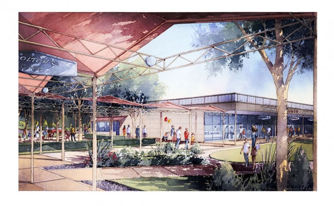 Watercolor architectural rendering Vladislav Yeliseyev