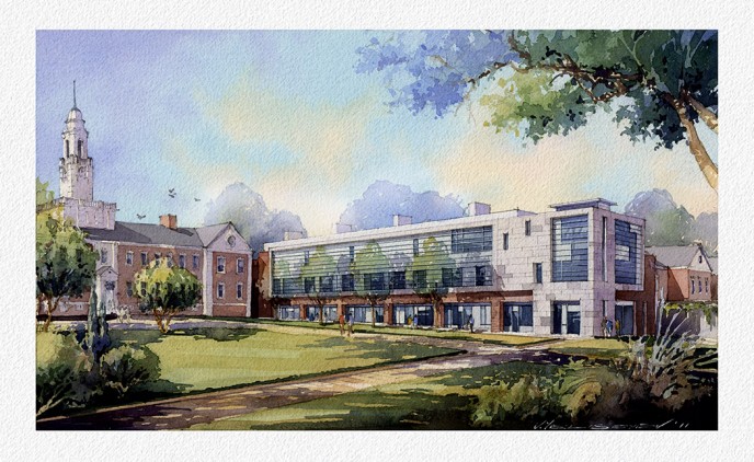 Watercolor architectural rendering Vladislav Yeliseyev