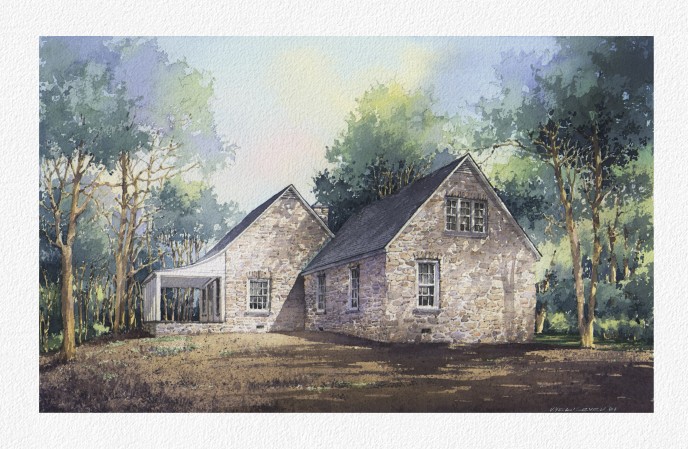 Watercolor architectural rendering Vladislav Yeliseyev
