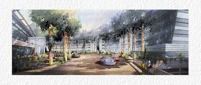 Watercolor architectural rendering Vladislav Yeliseyev