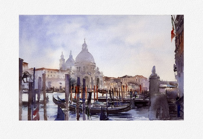 End of the day on Grand Canal. Size 16.7” x 10.6”
