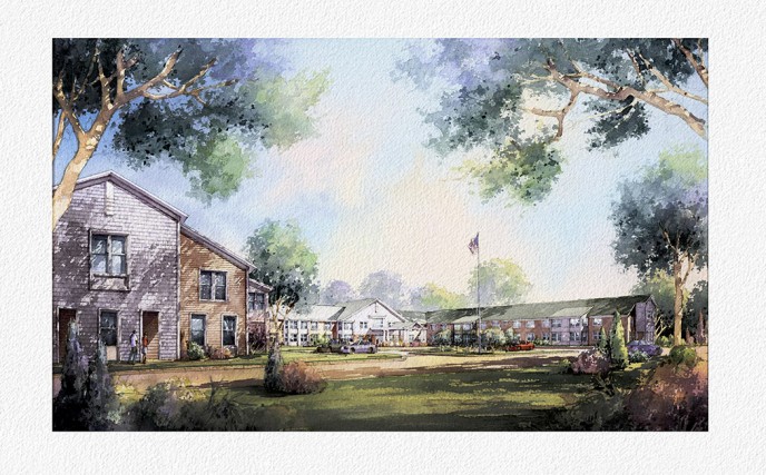 Watercolor architectural rendering Vladislav Yeliseyev