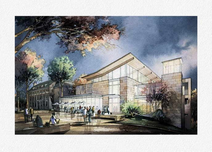 Watercolor architectural rendering Vladislav Yeliseyev