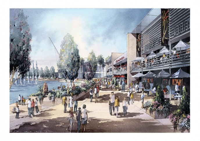 Watercolor architectural rendering Vladislav Yeliseyev