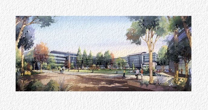 Watercolor architectural rendering Vladislav Yeliseyev