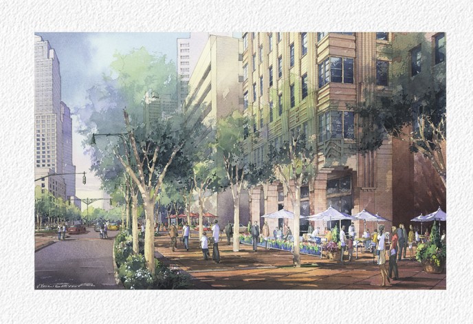 Watercolor architectural rendering Vladislav Yeliseyev