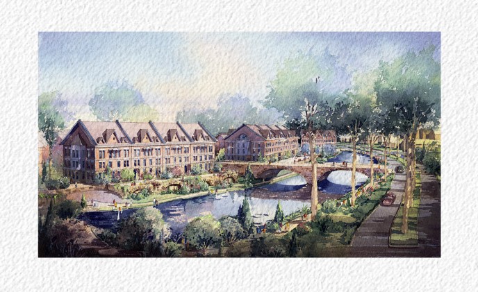 Watercolor architectural rendering Vladislav Yeliseyev