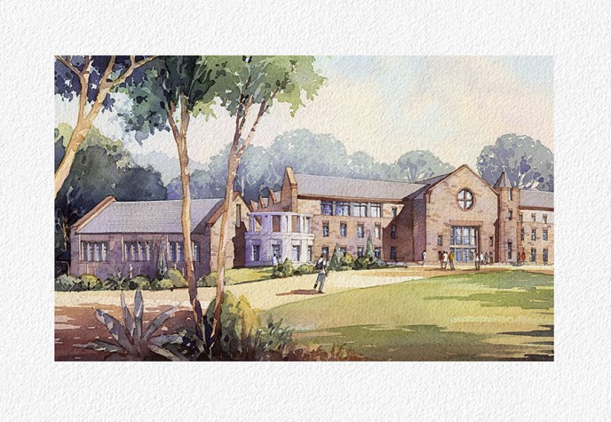 Watercolor architectural rendering Vladislav Yeliseyev