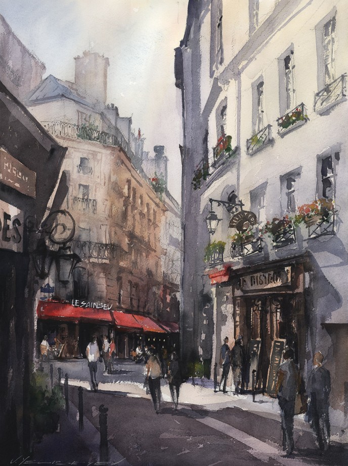 Saint-Severin, Paris Watercolor