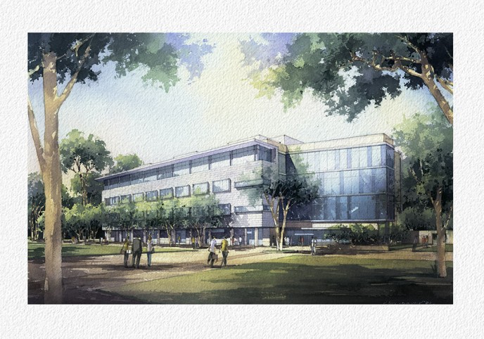 Watercolor architectural rendering Vladislav Yeliseyev