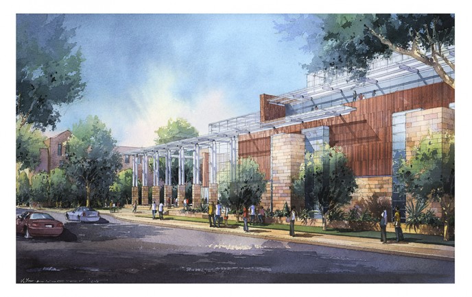 Watercolor architectural rendering Vladislav Yeliseyev
