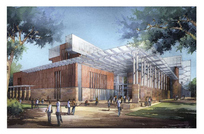 Watercolor architectural rendering Vladislav Yeliseyev