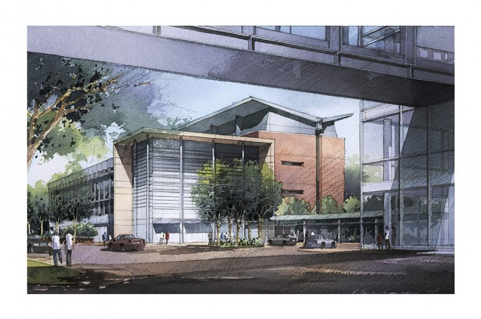 Watercolor architectural rendering Vladislav Yeliseyev