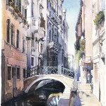 Little bridge, Venice. Size 9.15” x 12”