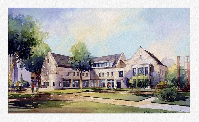 Watercolor architectural rendering Vladislav Yeliseyev